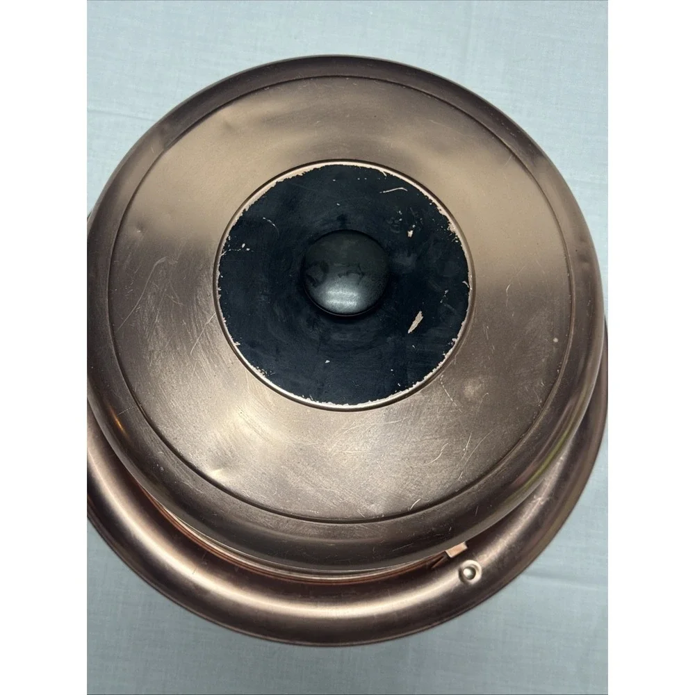 Vintage West Bend Copper Cake Carrier Aluminum Locking Cover 1950s Retro 14.5